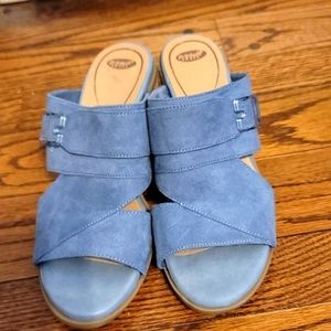 Dr Scholl's Shoes, Blue, Slides, Sandals, 2in heel, Size 8, Women